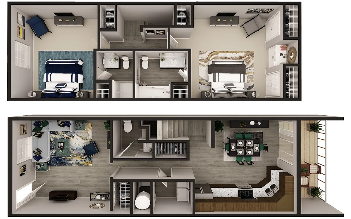 Floor plan 2 Bedroom 2.5 Bathroom