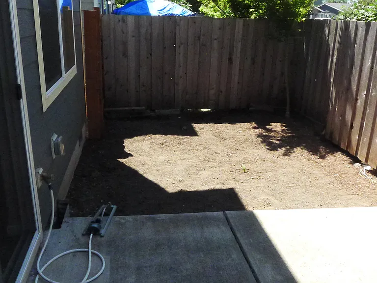 Fenced backyard