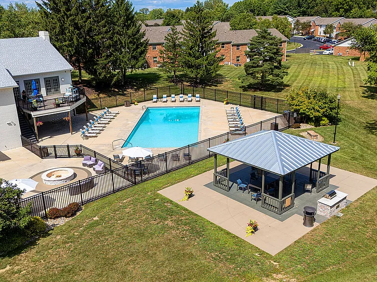 Pool, Firepit, and Grilling Pavilion