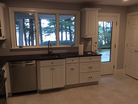 New kitchen with water view.