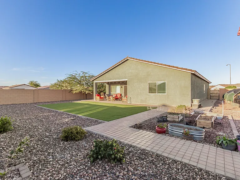 Backyard already landscaped and ready to enjoy for your backyard events