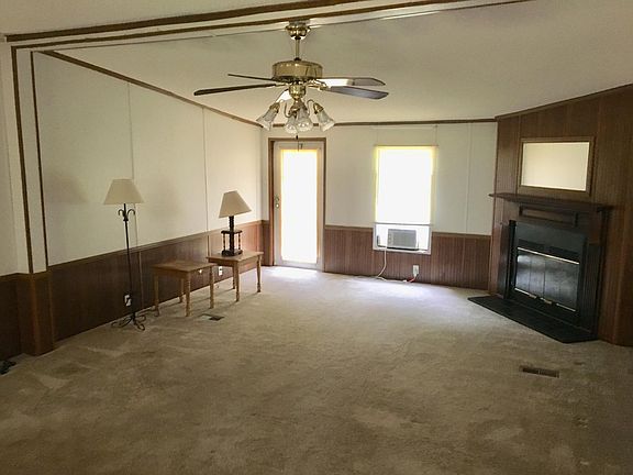 Large family room with gas log insert