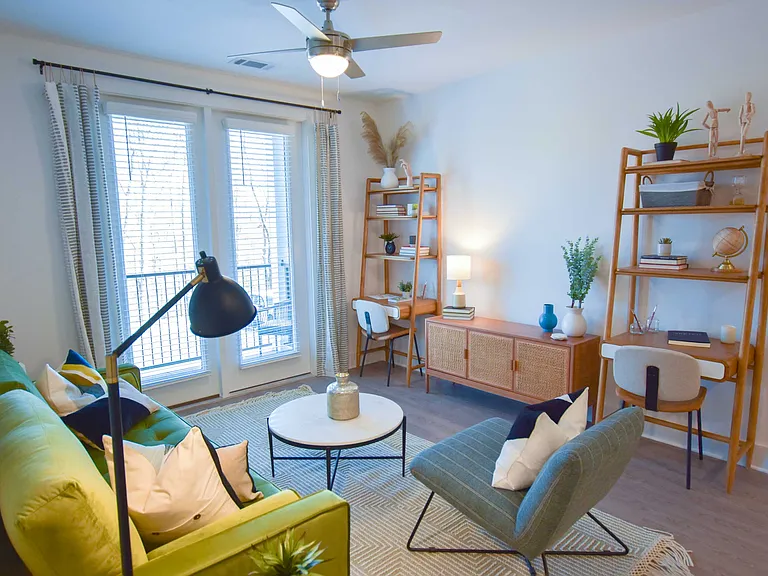 Living room with ceiling fan