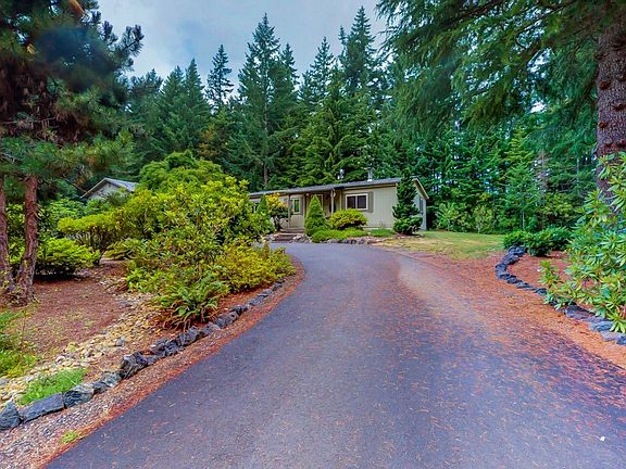 Large asphalted circular driveway.