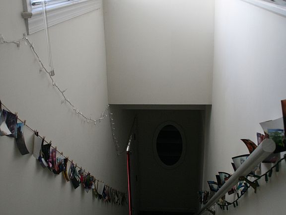 Stairs from door to studio