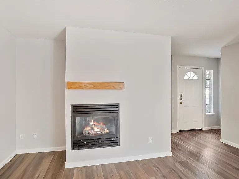 The view of the family room from the kitchen.