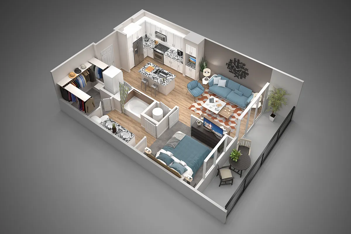 Floor plan 1 Bed/1 Bath