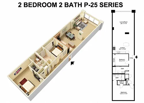 Floor plan 2 Bed 2 Bath - Prospect Avenue