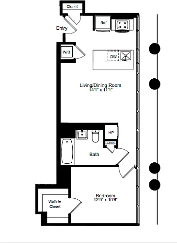Floor plan One Bedroom F 20