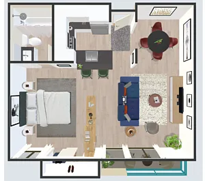 Floor plan Junior One-Bedroom R