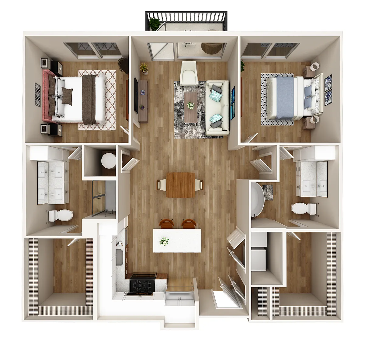 Floor plan 2 Bed 2 Bath Small