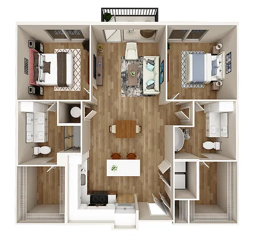 Floor plan 2 Bed 2 Bath Small