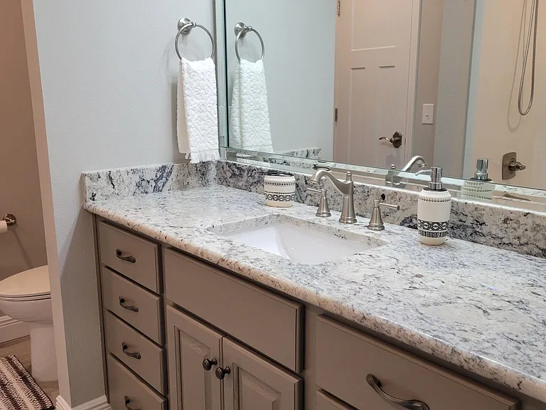Guest Bathroom vanity with lots of storage