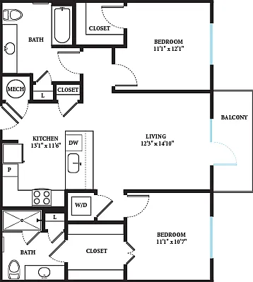 2 bedroom floor plan 2 bedroom floor plan