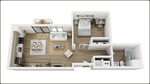 Floor plan 1 Bed w/balcony East Mountain Views MQ5