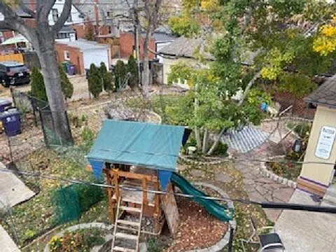 Backyard with six foot fence