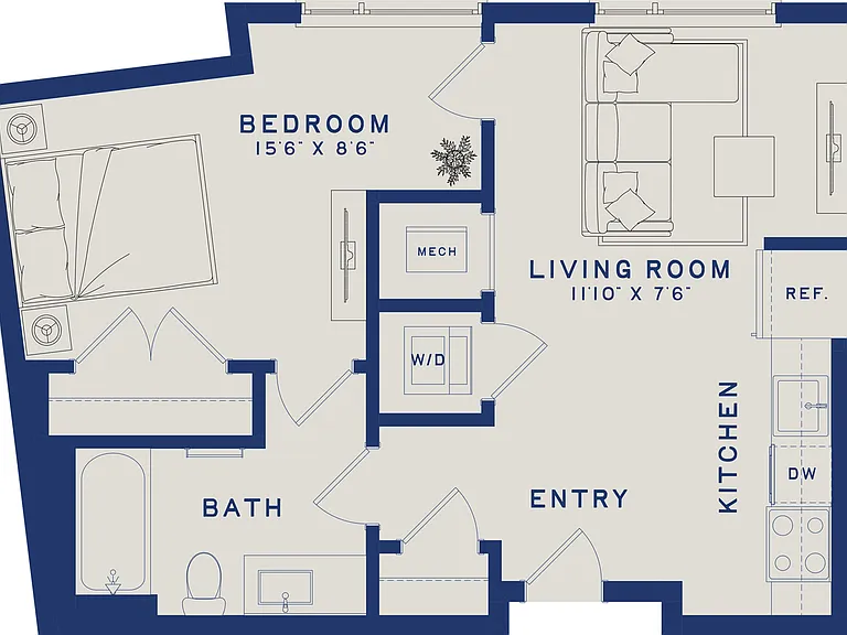 A1 | 1x1 | 570 sf A1 | 1x1 | 570 sf