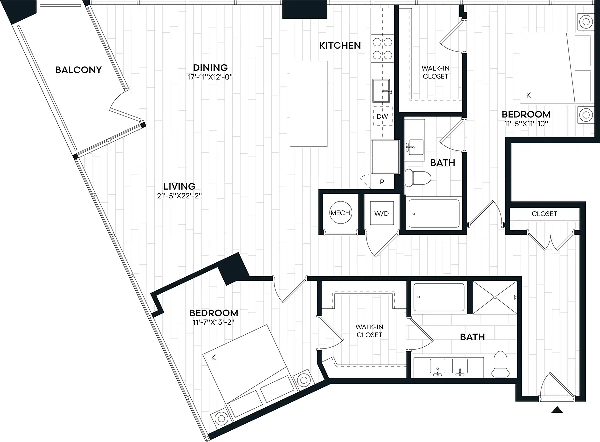 Floor plan 2 Bed/2 Bath-2G