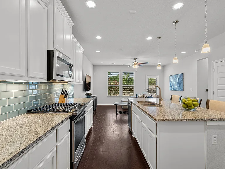 Open floorplan features kitchen and living room