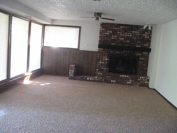 Downstairs has fire place