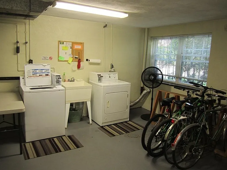 Coin operated laundry in basement
