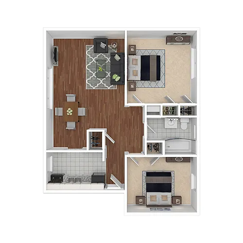 Floor plan Two Bedroom- Renovated