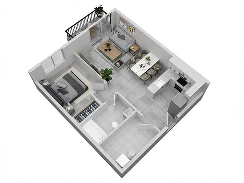 Floor plan 1 Bedroom 1 Bathroom