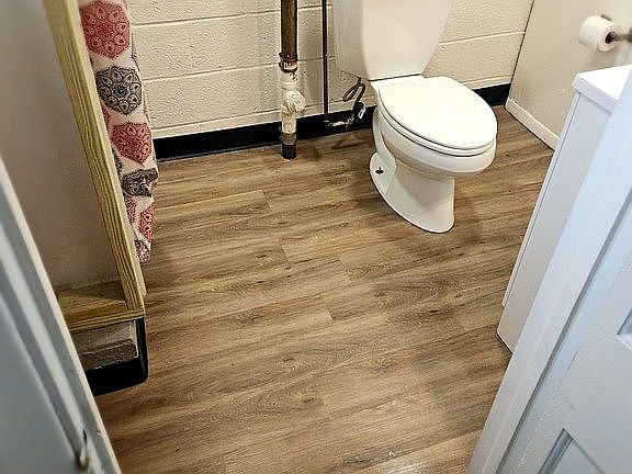 Bathroom in basement. 