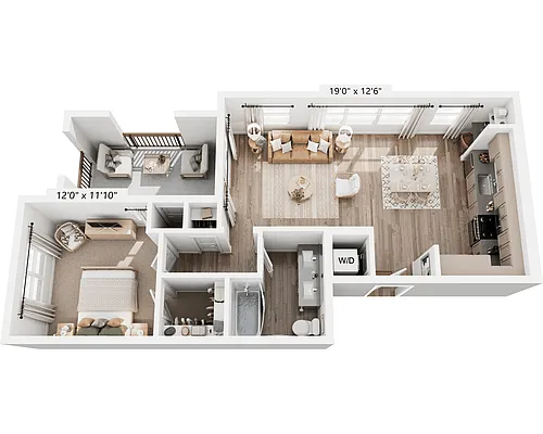 Floor plan One Bedroom - A1B
