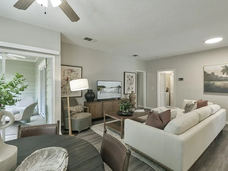 Living room and patio entry