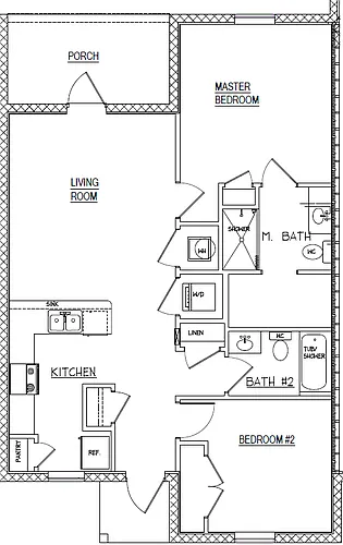 Floor plan 2 Bedroom 2 Bath A