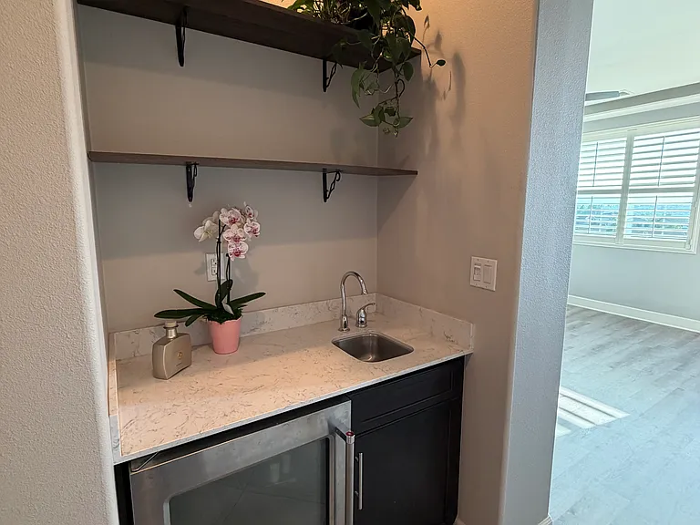 Wine fridge & wet bar (Primary Suite)