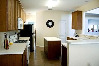 Large, island, eat-in kitchen
