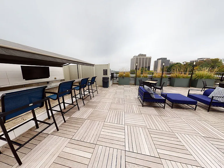 Outdoor lounge on our rooftop deck