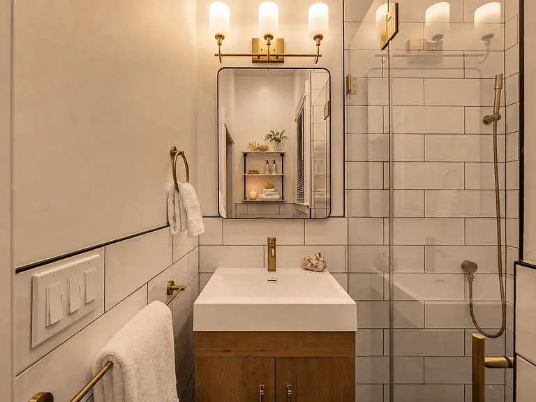 Bathroom #1: Newly remodeled with rain shower