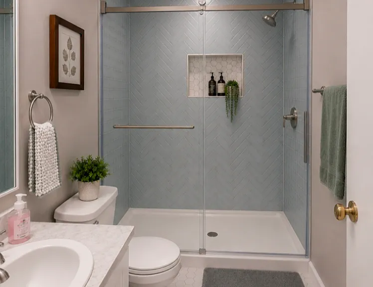 New king room master bath