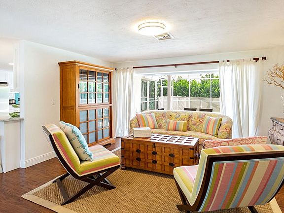 Living room with opening to patio