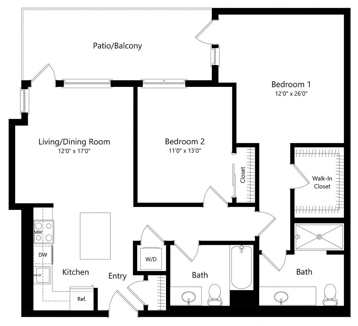 Floor plan 2J-4