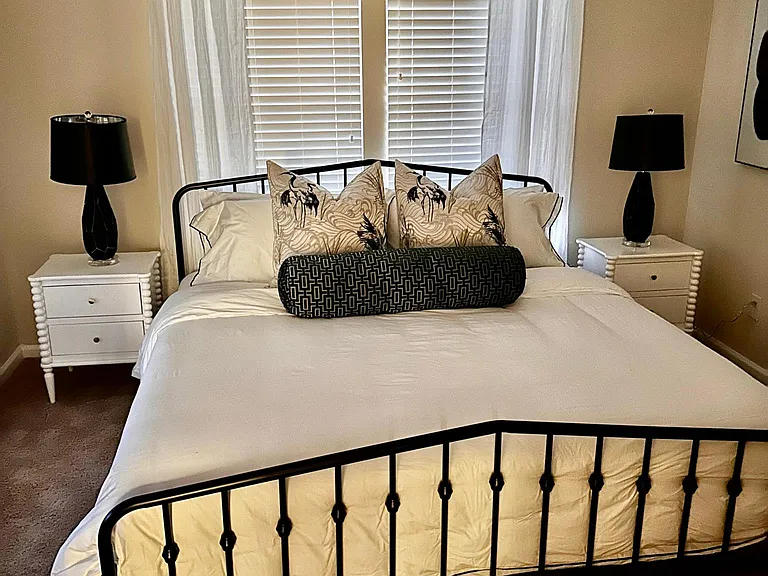 Bedroom 1--King size bed.