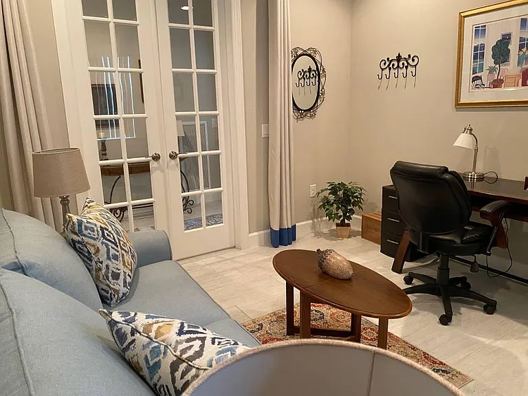 Office with sleeper sofa.