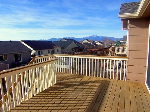 Spacious Rear Deck w/ Fantastic View of Pikes Peak