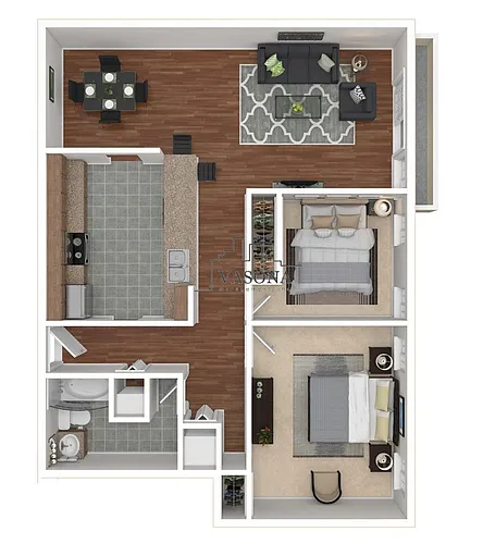 Floor plan Lakeshore 2x1