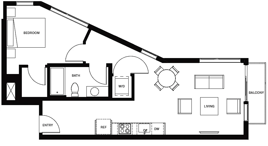 Floor plan 1 Bedroom A8