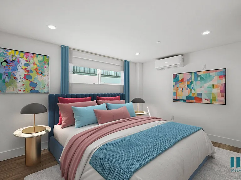Bedroom with Vinyl Flooring and Recessed Lighting