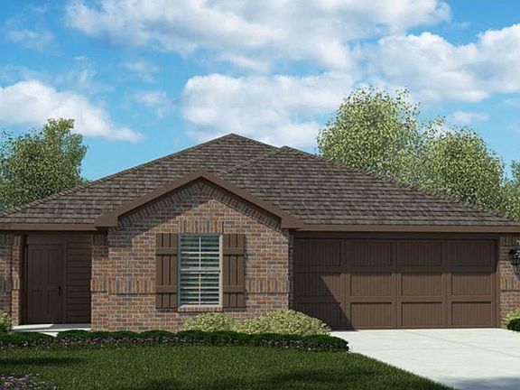 D.R. Horton's Express Homes Camden Floorplan Elevation A. Photos shown here may not depict the specified home & features included are for illustration purposes only.