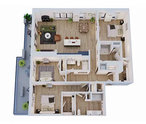 Floor plan 3 Bed/3 Bath-C3
