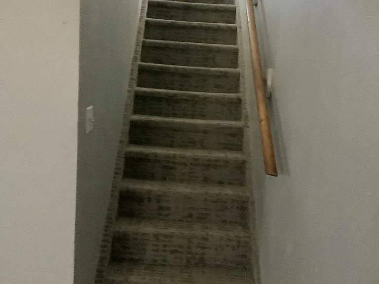 Going downstairs to finished basement!