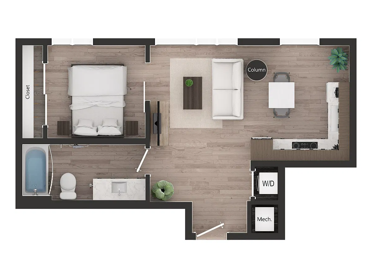 Floor plan 1BD1d