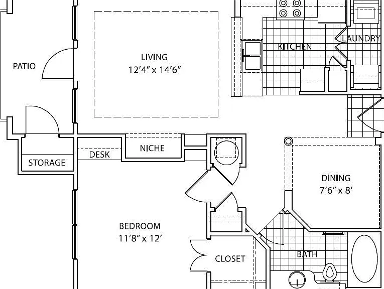 Avana Uptown - Plan 2 - 1 Beds - 1 Baths - 866 Sq. ft.