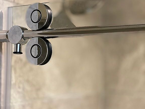 Upgraded shower door 